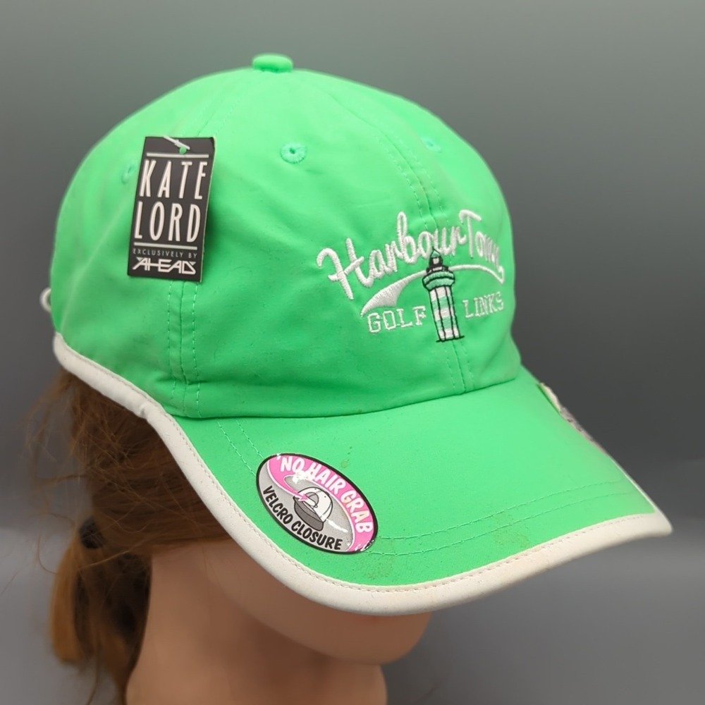 Kate Lord Harbour Town Golf Links Green Scalloped Fit Adjustable Hat Cap AHead